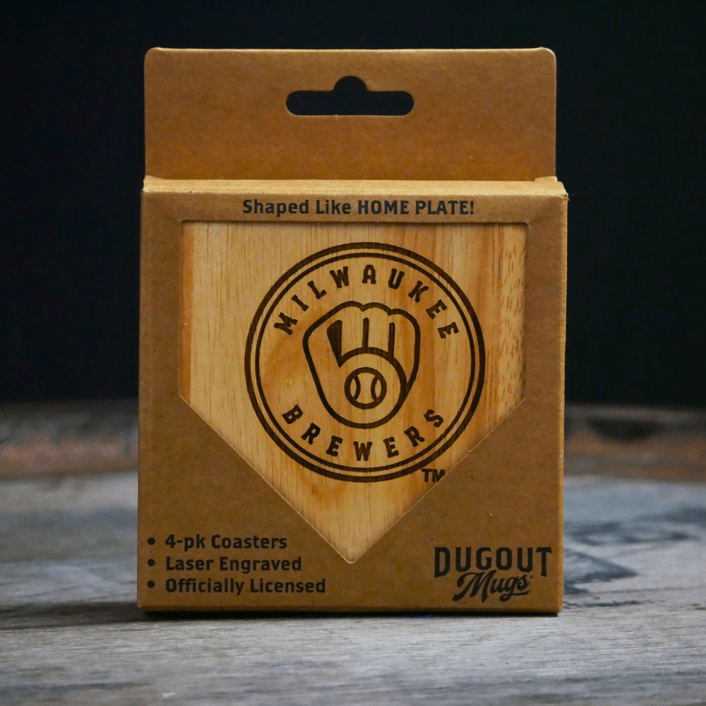 Dugout Mugs® Coasters Milwaukee Brewers Dugout Mug® Wood Coaster
