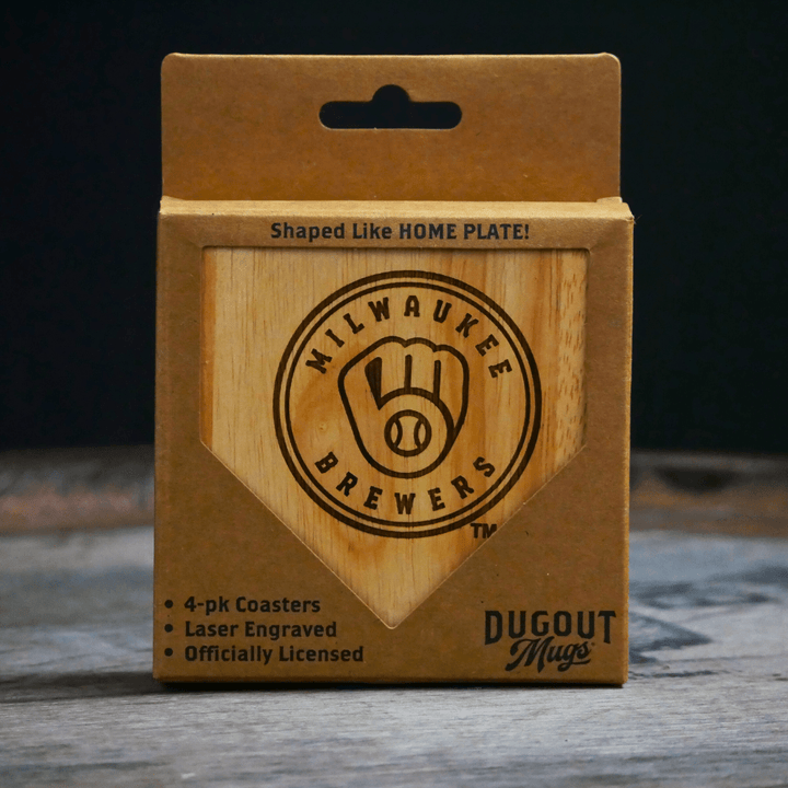 Dugout Mugs® Coasters Milwaukee Brewers Dugout Mug® Wood Coaster
