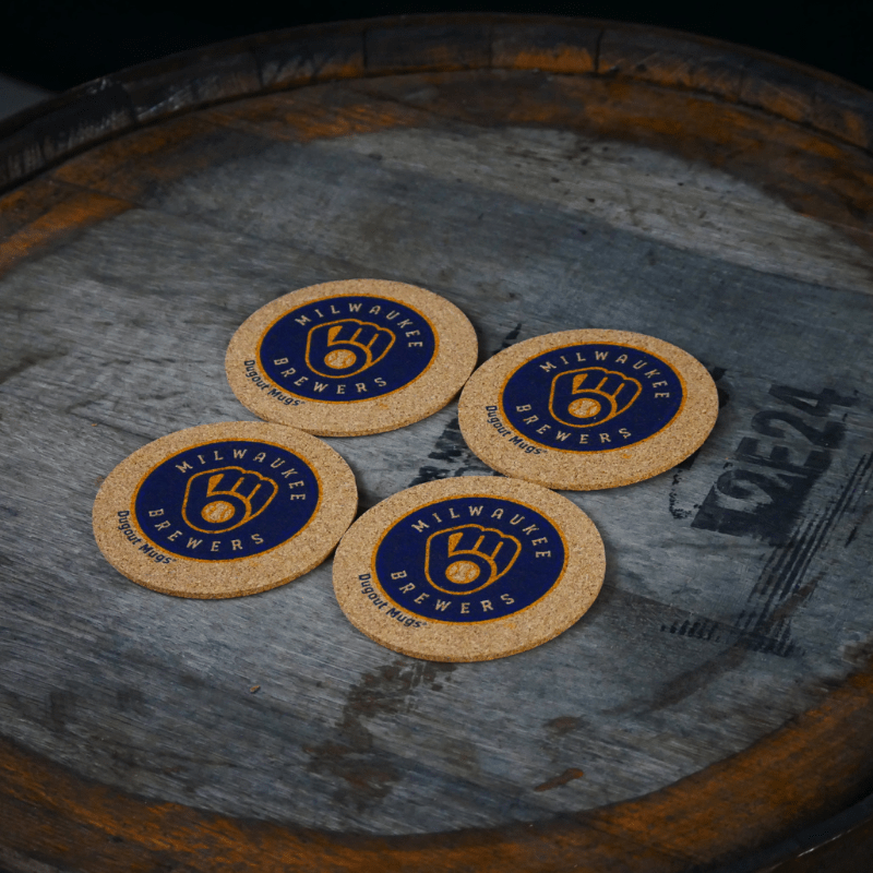 Dugout Mugs® Coasters Milwaukee Brewers Dugout Mugs® Cork Coasters