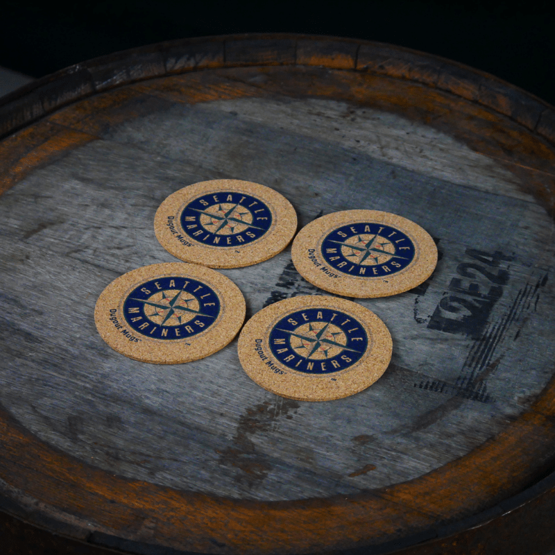 Dugout Mugs® Coasters Seattle Mariners Dugout Mugs® Cork Coasters