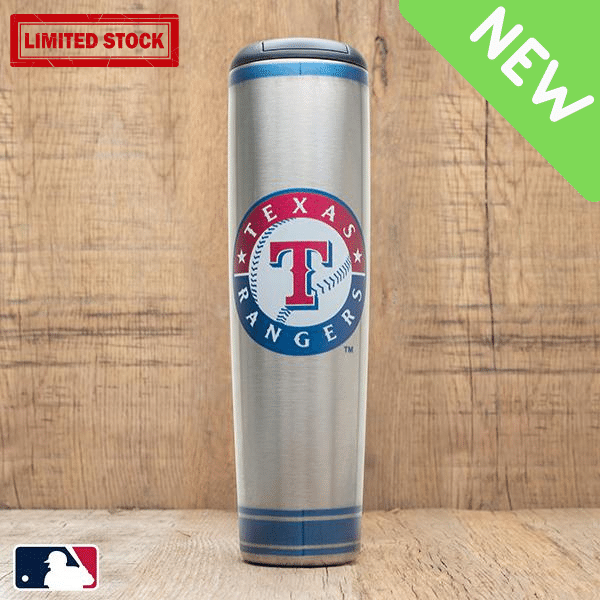 Dugout Mugs® MLB Teams - Metal Dugout Mug Texas Rangers Metal Dugout Mug | Stainless Steel Baseball Bat Mug