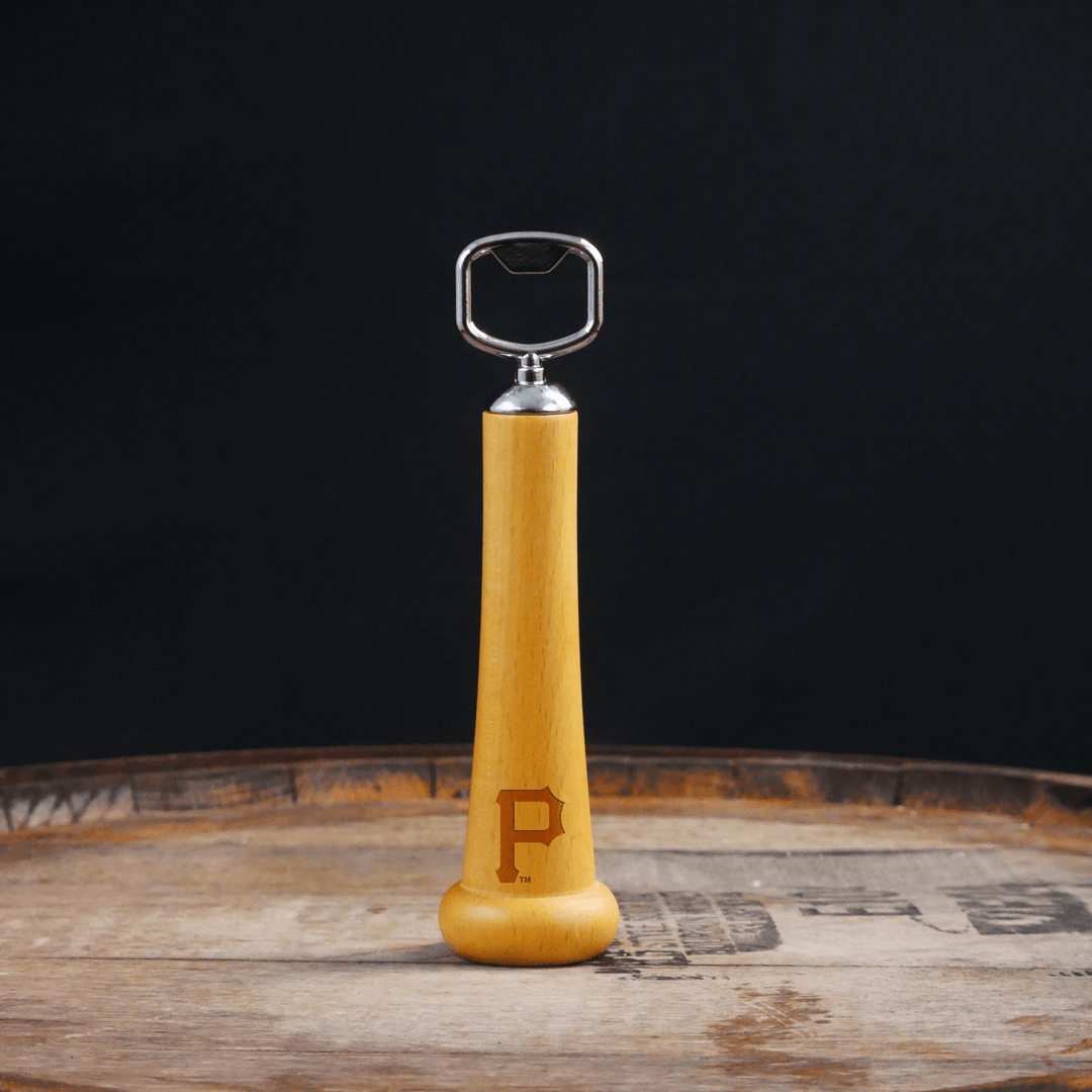 Dugout Mugs® MLB Teams - Season Opener Pittsburgh Pirates "P" Season Opener™ | Baseball Bat Handle Bottle Opener