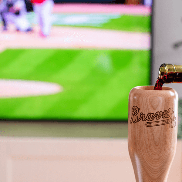 Dugout Mugs® MLB Teams - Wined Up Glass Atlanta Braves Wined Up® | Baseball Bat Wine Mug Collective