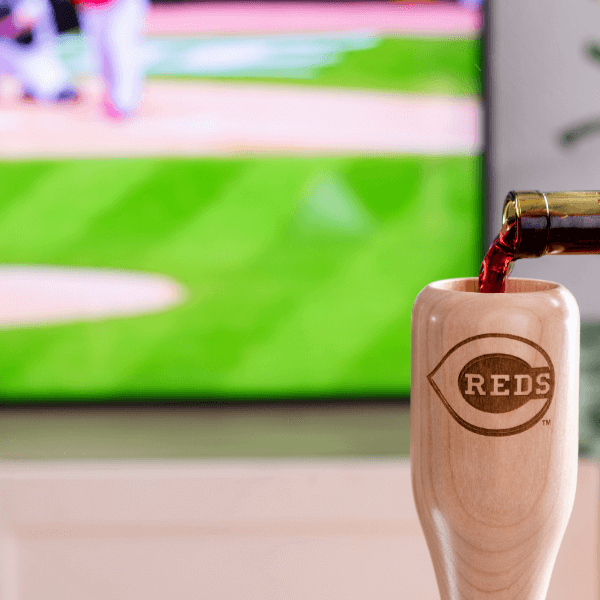 Dugout Mugs® MLB Teams - Wined Up Glass Cincinnati Reds Wined Up® | Baseball Bat Wine Mug