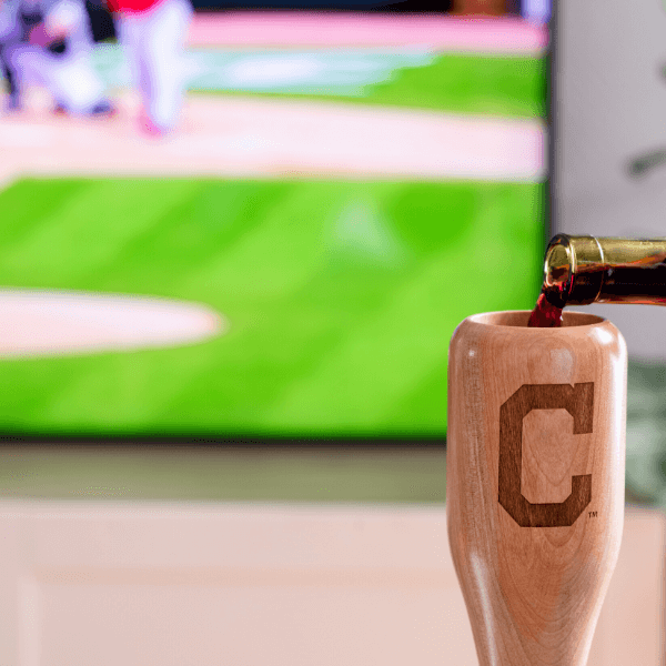 Dugout Mugs® MLB Teams - Wined Up Glass Cleveland Guardians Wined Up® | Baseball Bat Wine Mug