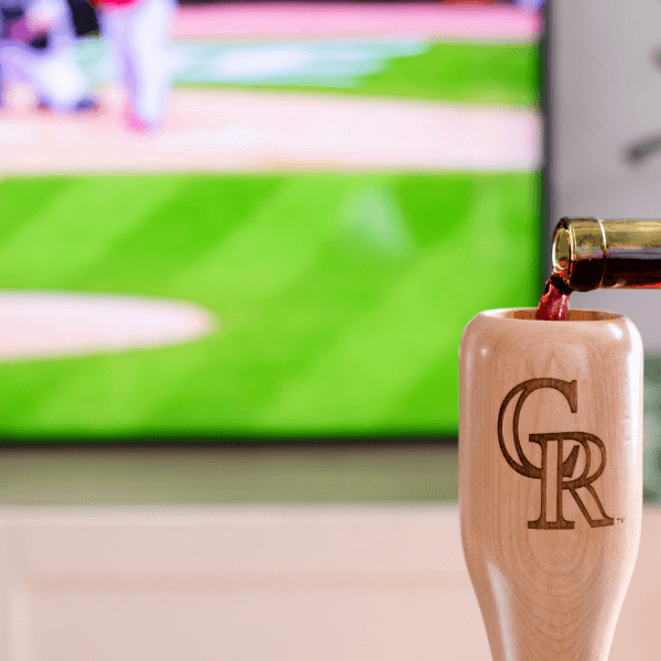 Dugout Mugs® MLB Teams - Wined Up Glass Colorado Rockies "CR" Wined Up® | Baseball Bat Wine Mug Collective