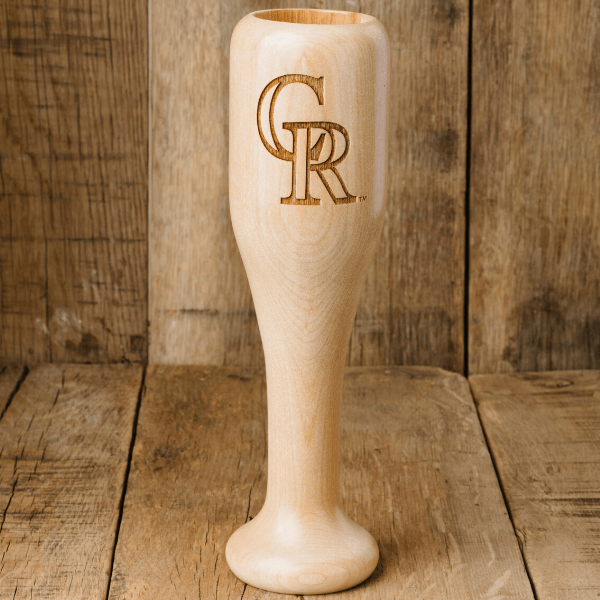Dugout Mugs® MLB Teams - Wined Up Glass Colorado Rockies "CR" Wined Up® | Baseball Bat Wine Mug Collective
