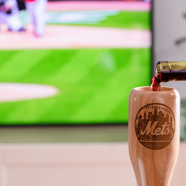 Dugout Mugs® MLB Teams - Wined Up Glass New York Mets Wined Up® | Baseball Bat Wine Mug Collective