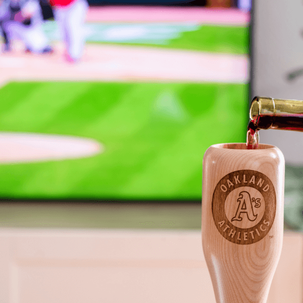 Dugout Mugs® MLB Teams - Wined Up Glass Oakland Athletics Wined Up® | Baseball Bat Wine Mug