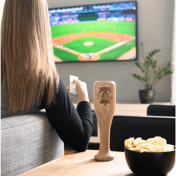 Dugout Mugs® MLB Teams - Wined Up Glass Philadelphia Phillies Wined Up®| Baseball Bat Wine Mug