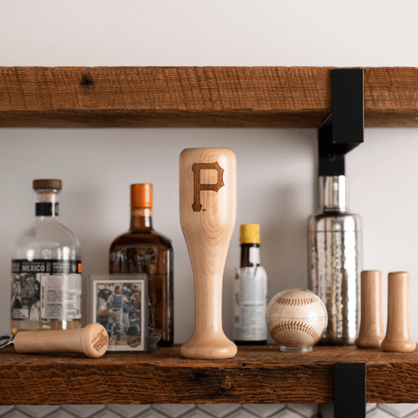 Dugout Mugs® MLB Teams - Wined Up Glass Pittsburgh Pirates "P" Wined Up® - Baseball Bat Wine Mug