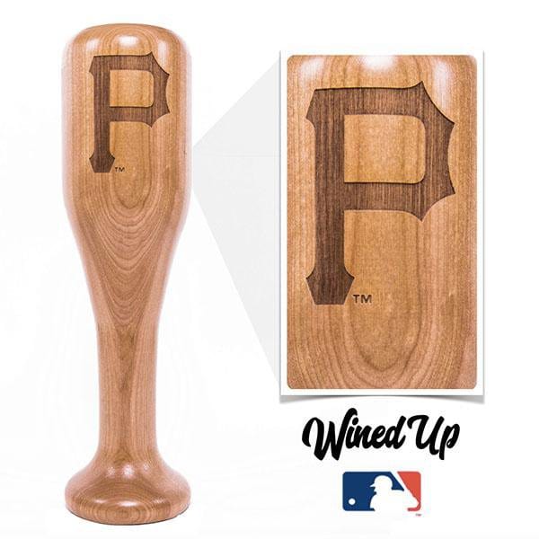 Dugout Mugs® MLB Teams - Wined Up Glass Pittsburgh Pirates "P" Wined Up® - Baseball Bat Wine Mug