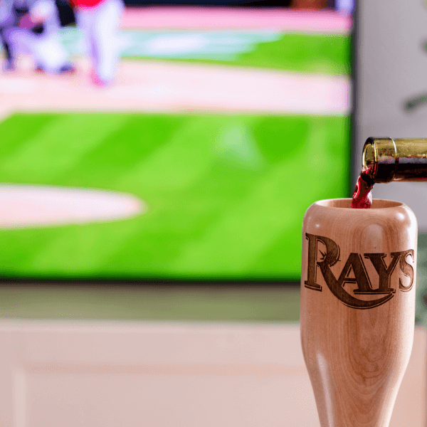 Dugout Mugs® MLB Teams - Wined Up Glass Tampa Bay Rays Wined Up® | Baseball Bat Wine Mug