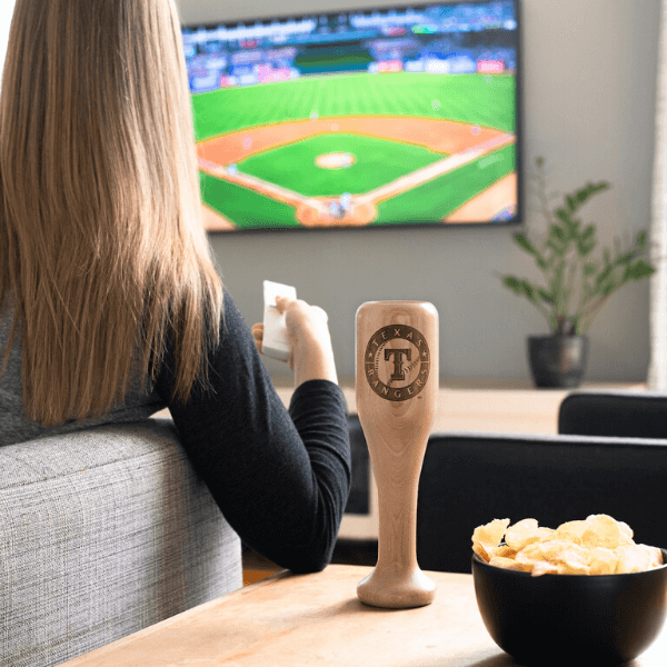 Dugout Mugs® MLB Teams - Wined Up Glass Texas Rangers Wined Up® - Baseball Bat Wine Mug