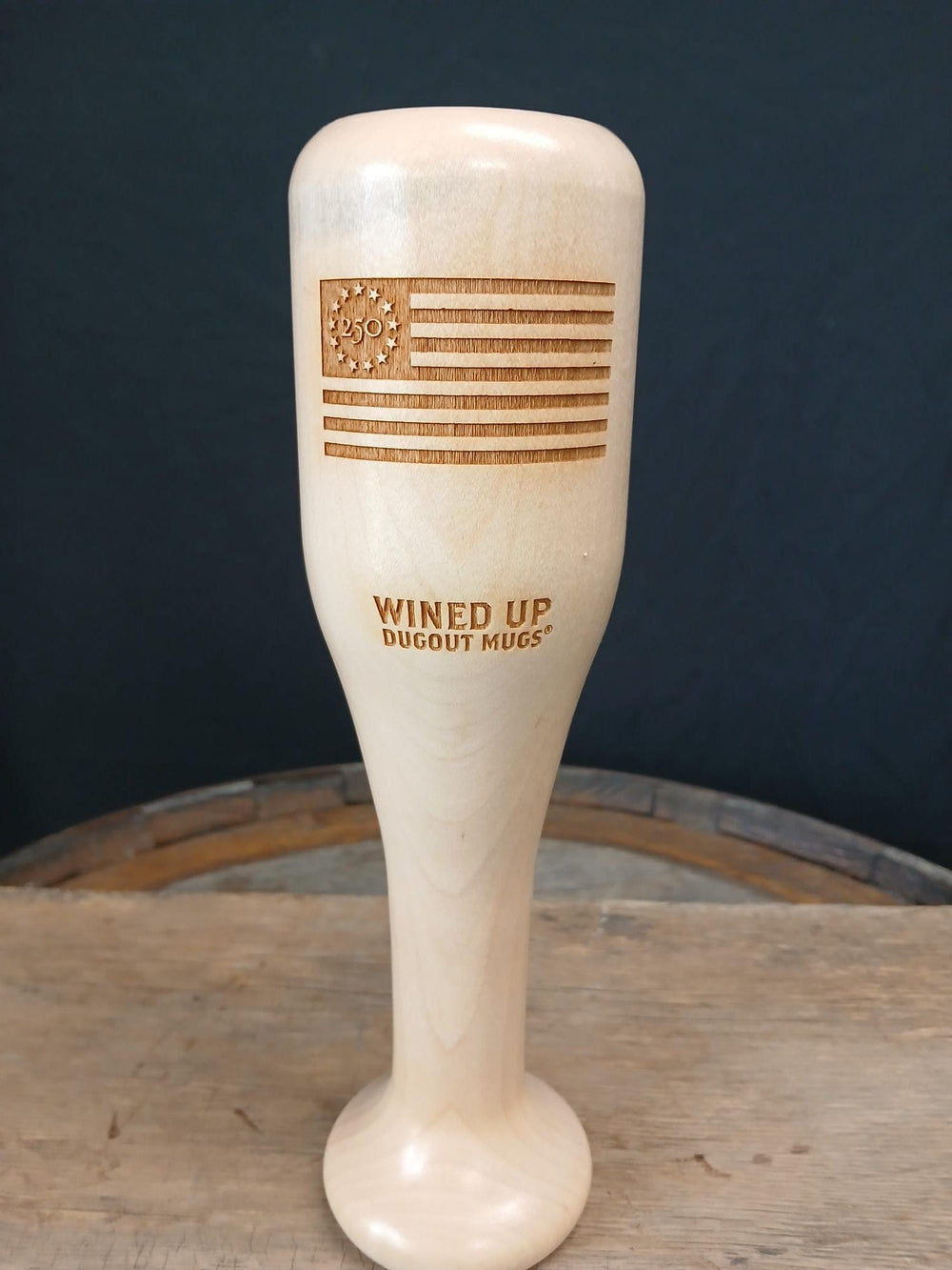 Dugout Mugs® RT-Select The Freedom250™ Wined Up® | Baseball Bat Wine Glass