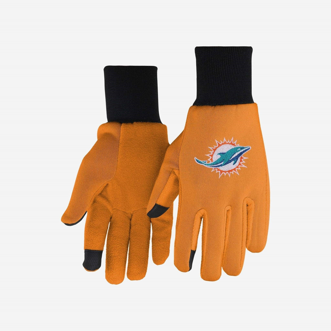 Dynasty Sports & Framing Apparel - Gloves Miami Dolphins Orange Texting Gloves
