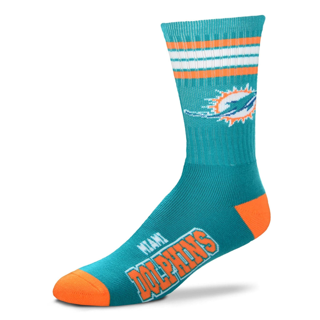 Dynasty Sports & Framing Apparel - Socks Miami Dolphins Men's 4 Stripe Deuce Socks
