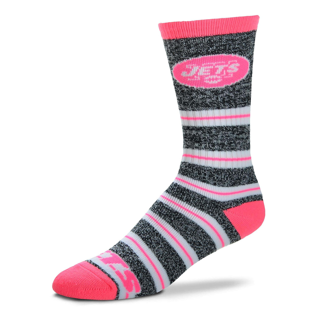 Dynasty Sports & Framing Apparel - Socks New York Jets Melange Stripe Pink Socks