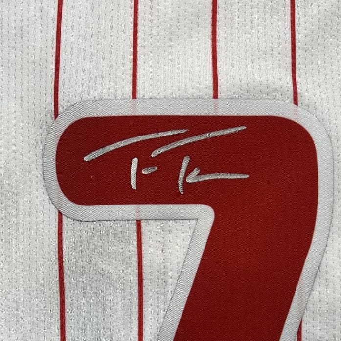 Dynasty Sports & Framing Autographed Baseball Jerseys Trea Turner Philadelphia Phillies Autographed White Replica Baseball Jersey