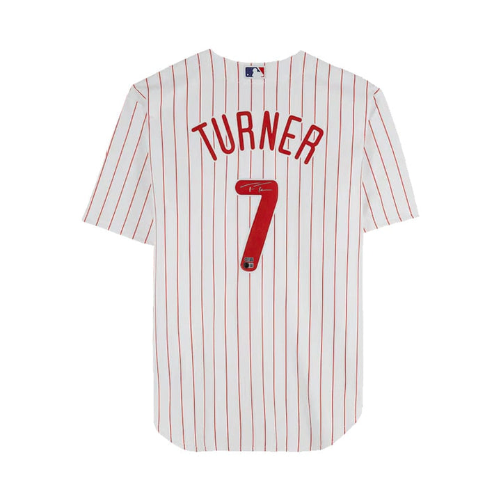 Dynasty Sports & Framing Autographed Baseball Jerseys Trea Turner Philadelphia Phillies Autographed White Replica Baseball Jersey