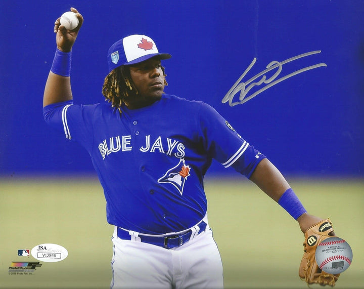 Dynasty Sports & Framing Autographed Baseball Photos 11x14 Photo Vladimir Guerrero, Jr. Fielding Toronto Blue Jays Autographed MLB Baseball Photo