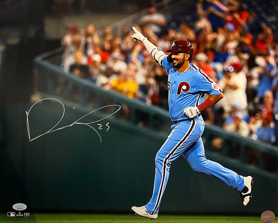 Dynasty Sports & Framing Autographed Baseball Photos 16x20 Photo (Silver Signature) Darick Hall Runs The Bases Philadelphia Phillies Autographed Baseball Photo