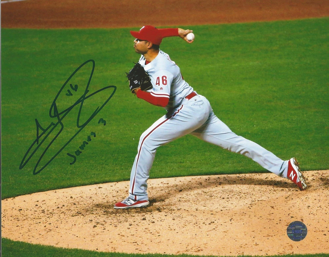Dynasty Sports & Framing Autographed Baseball Photos 8x10 Photo Jeanmar Gomez in Action Autographed Philadelphia Phillies Baseball Photo