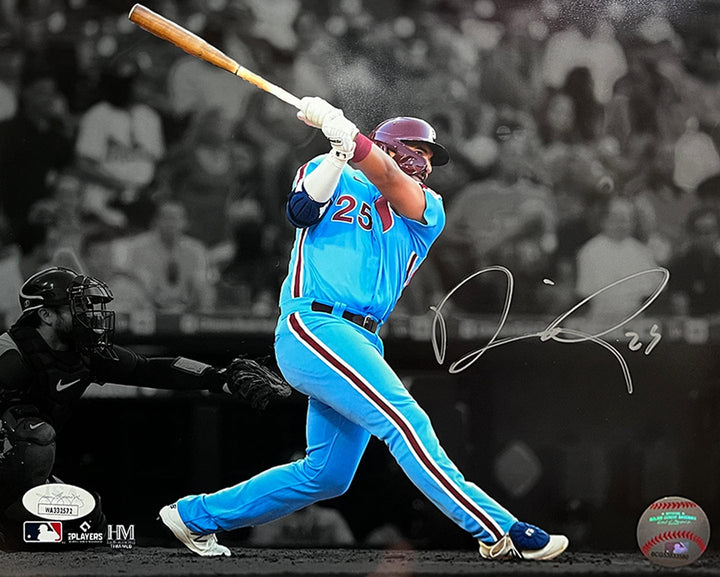Dynasty Sports & Framing Autographed Baseball Photos 8x10 Photo (Silver Signature) Darick Hall First Home Run Philadelphia Phillies Autographed Baseball Photo