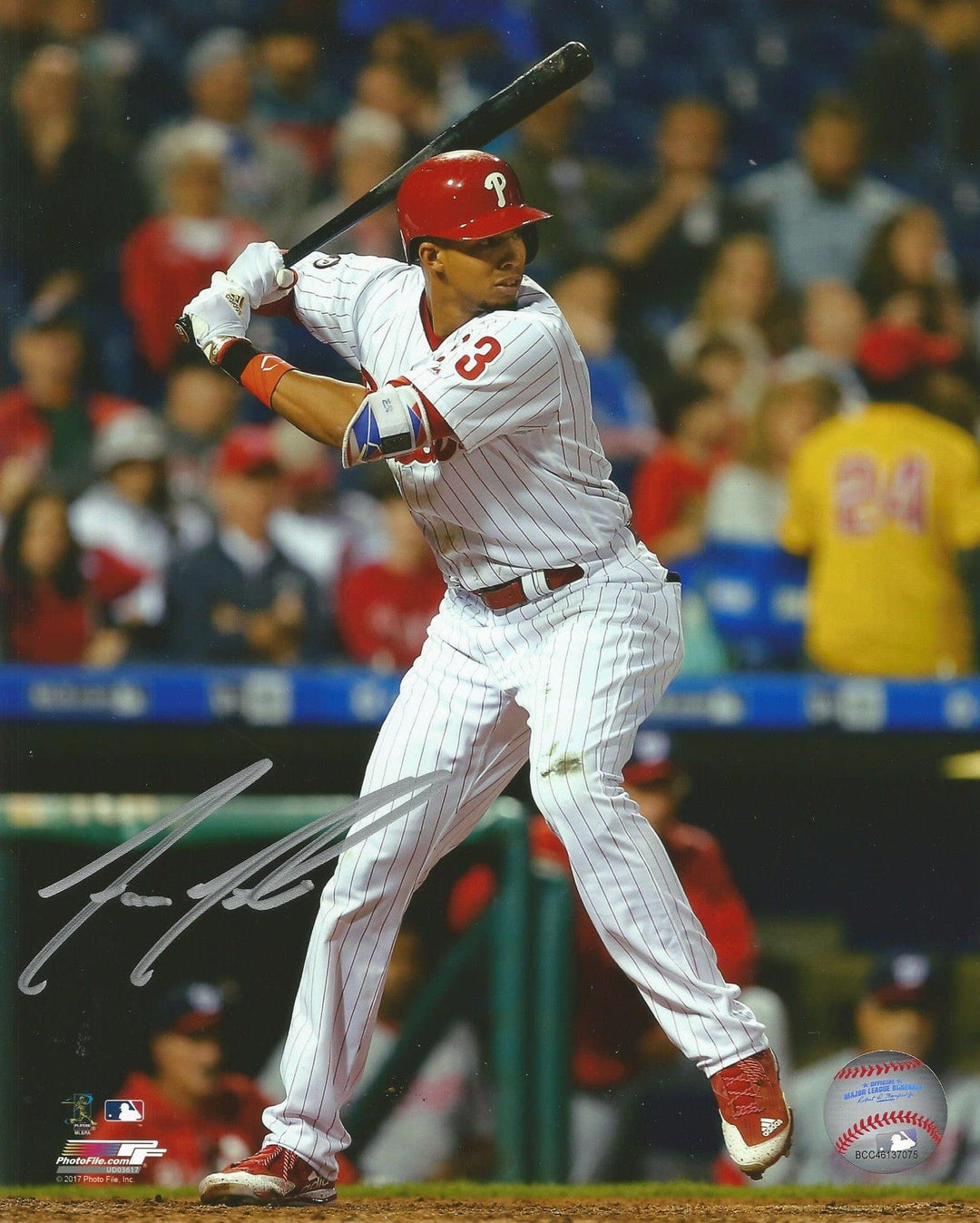 Dynasty Sports & Framing Autographed Baseball Photos Aaron Altherr At-Bat Autographed Philadelphia Phillies 16" x 20" Baseball Photo