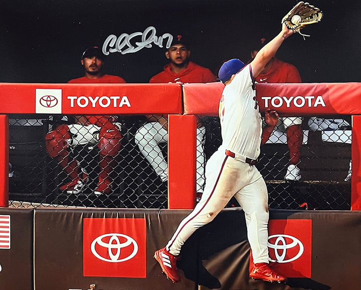 Dynasty Sports & Framing Autographed Baseball Photos Cal Stevenson Robs the Mets Philadelphia Phillies Autographed 11" x 14" Baseball Photo
