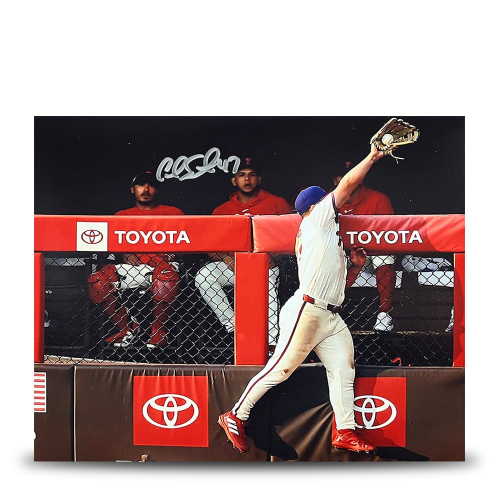 Dynasty Sports & Framing Autographed Baseball Photos Cal Stevenson Robs the Mets Philadelphia Phillies Autographed 8" x 10" Baseball Photo