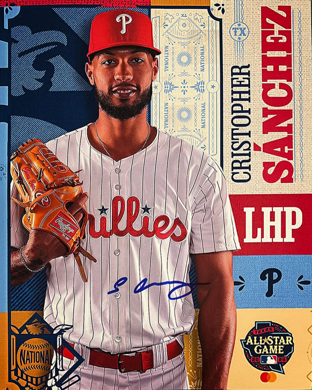 Dynasty Sports & Framing Autographed Baseball Photos Cristopher Sanchez 2024 All-Star Game Autographed Philadelphia Phillies 8" x 10" Collage Photo