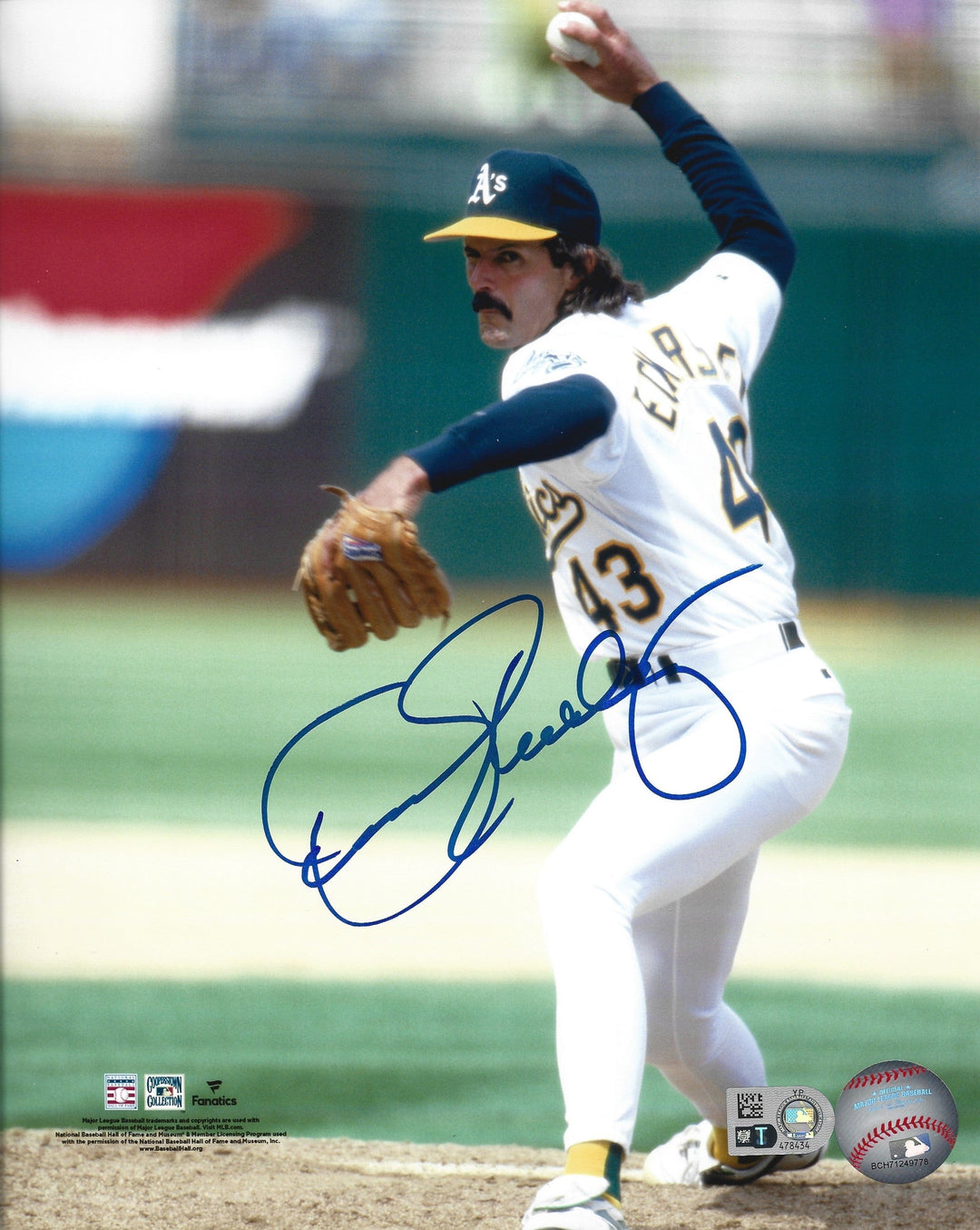 Dynasty Sports & Framing Autographed Baseball Photos Dennis Eckersley in Action Oakland Athletics Autographed 8" x 10" Baseball Photo