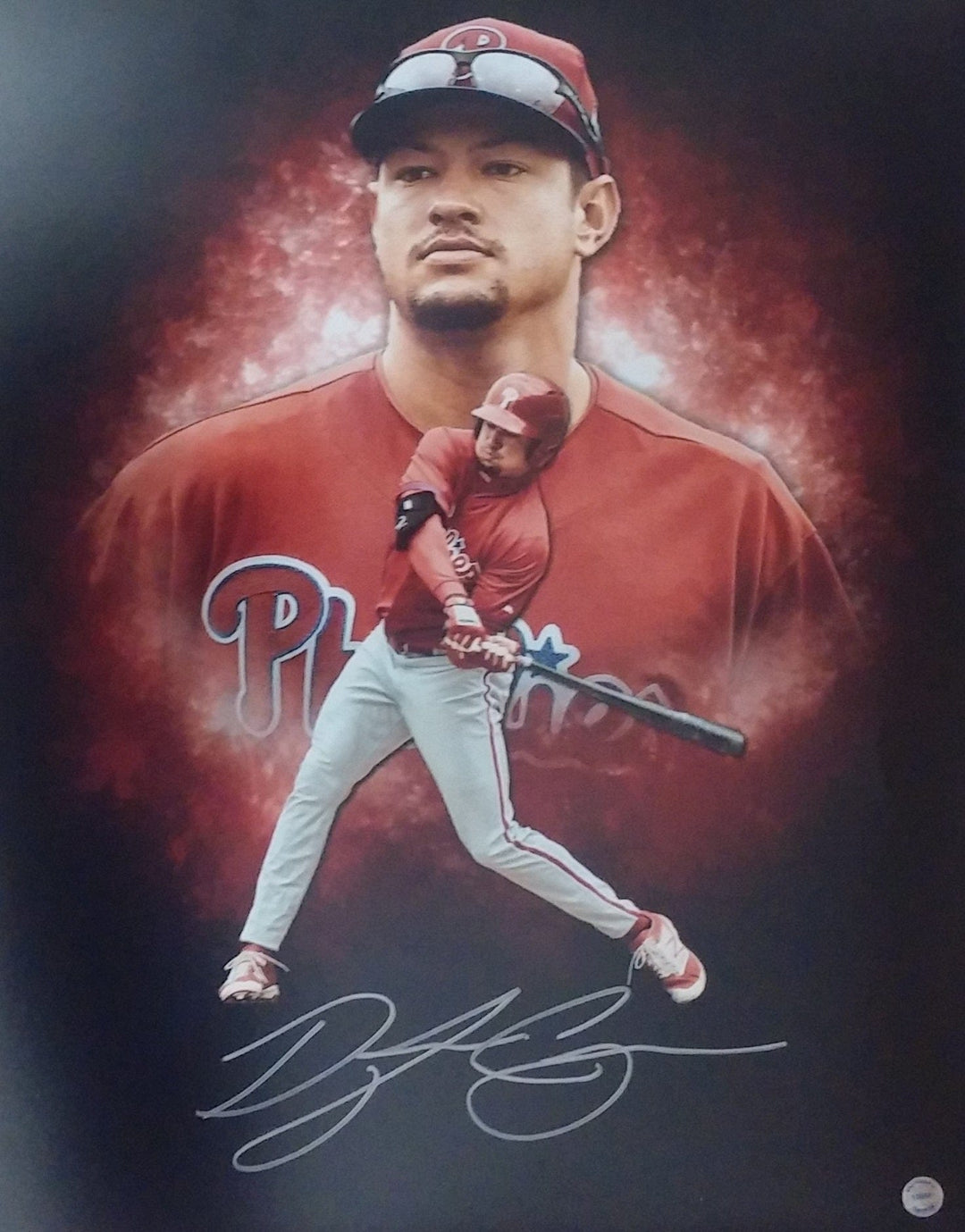 Dynasty Sports & Framing Autographed Baseball Photos Dylan Cozens Blackout Collage Autographed Philadelphia Phillies 16" x 20" Baseball Photo