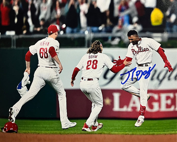 Dynasty Sports & Framing Autographed Baseball Photos Johan Rojas 2023 Wild Card Clinch Philadelphia Phillies Autographed 8" x 10" Baseball Photo