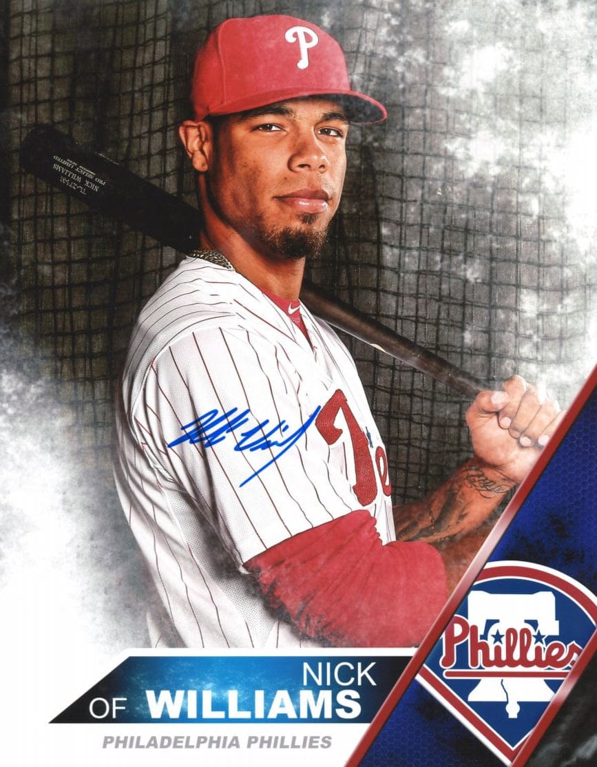 Dynasty Sports & Framing Autographed Baseball Photos Nick Williams Line-Up Profile Autographed Philadelphia Phillies 16" x 20" Baseball Photo