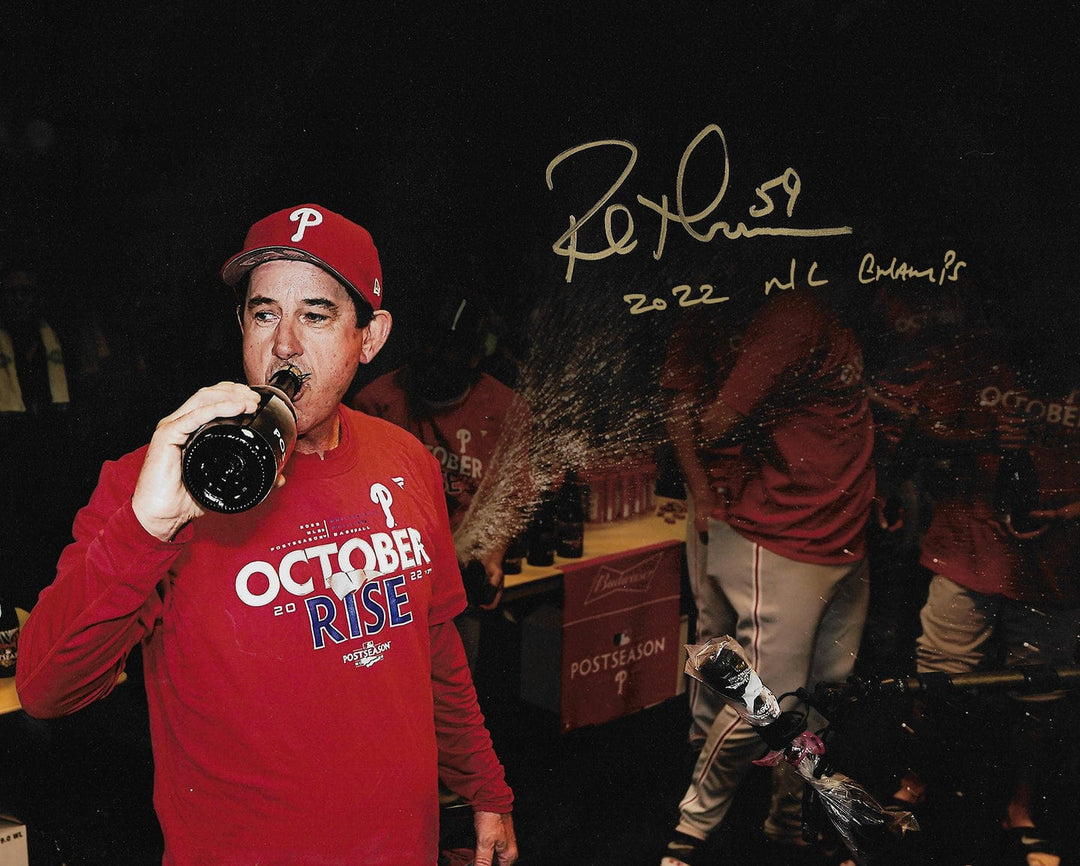 Dynasty Sports & Framing Autographed Baseball Photos Rob Thomson 2022 NL Champions Locker Room Philadelphia Phillies Autographed 16x20 Photo (NL Champs)