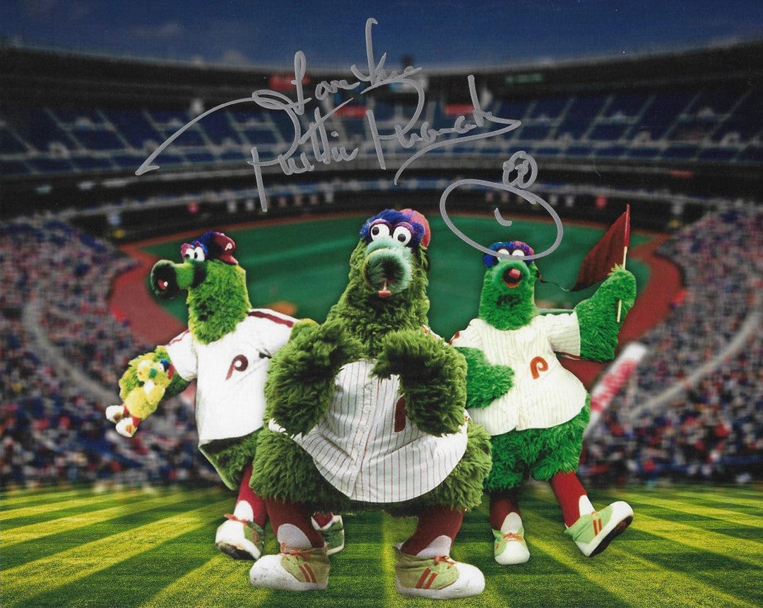 Dynasty Sports & Framing Autographed Baseball Photos The Phillie Phanatic Dave Raymond Autographed 8" x 10" Collage Baseball Photo
