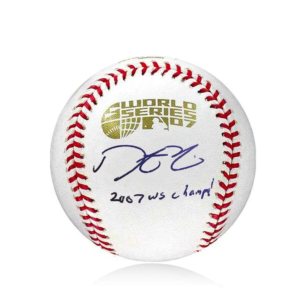 Dynasty Sports & Framing Autographed Baseballs Dustin Pedroia Boston Red Sox Autographed 2007 World Series Baseball Inscribed World Series Champs