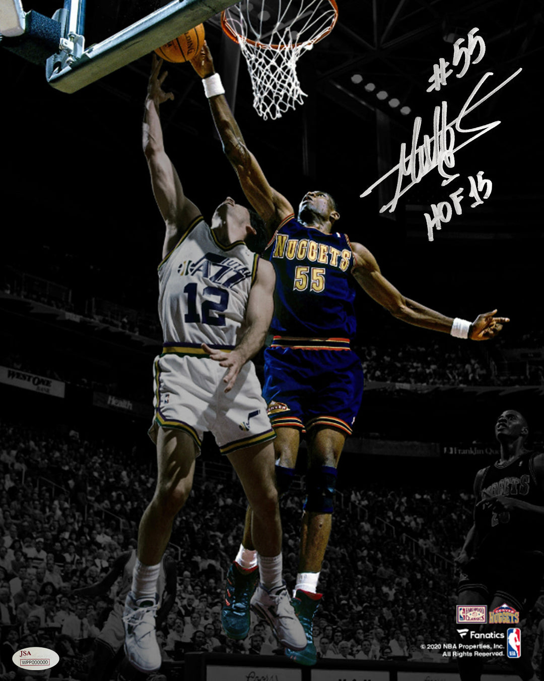 Dynasty Sports & Framing Autographed Basketball Photos Dikembe Mutombo Denver Nuggets Autographed 11x14 Basketball Photo Inscribed Hall of Fame: Silver Ink