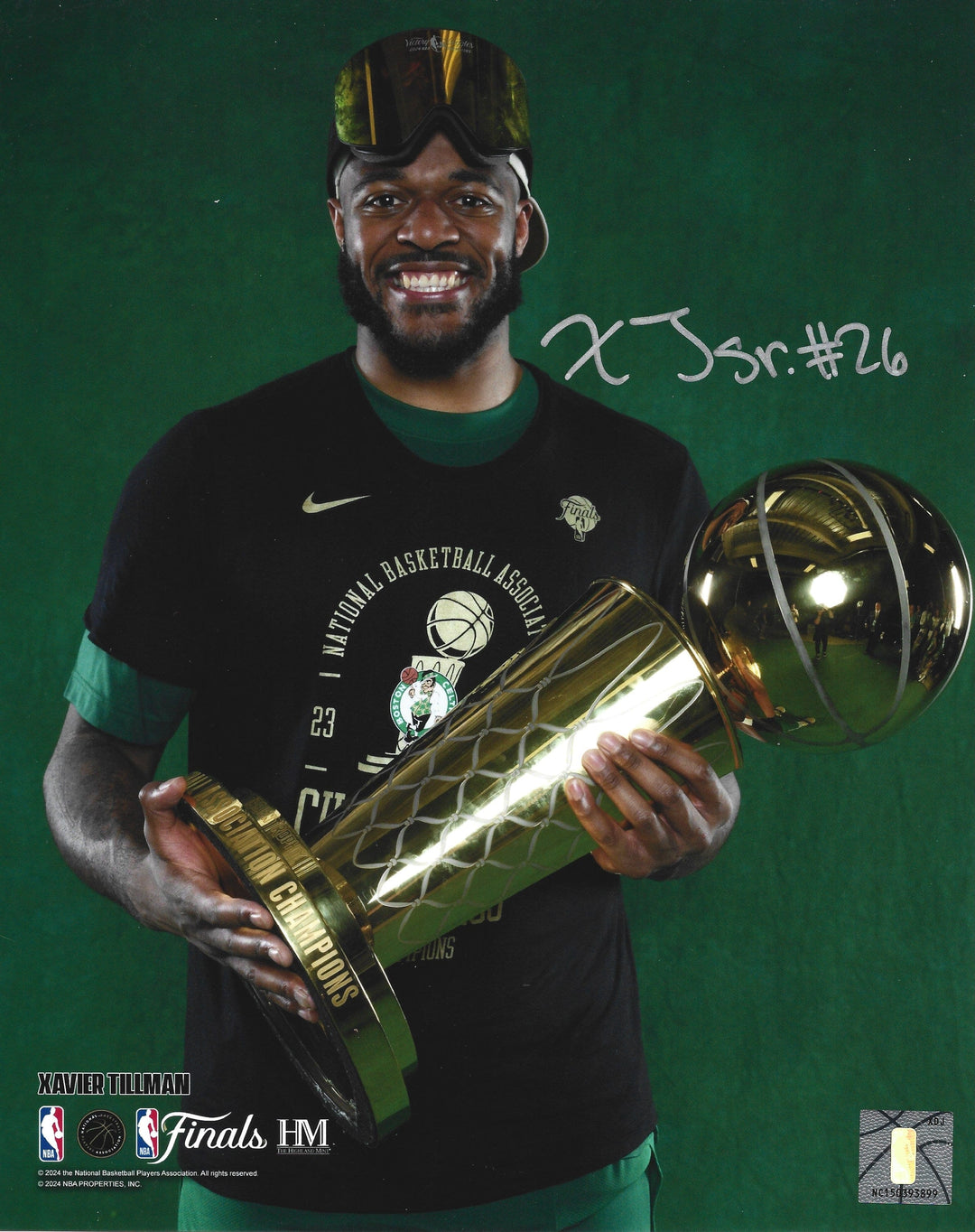Dynasty Sports & Framing Autographed Basketball Photos Xavier Tillman 2024 NBA Trophy Autographed Boston Celtics 8" x 10" Championship Photo