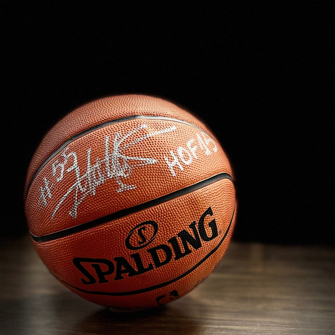 Dynasty Sports & Framing Autographed Basketballs Dikembe Mutombo Autographed Spalding Basketball with Hall of Fame Inscription