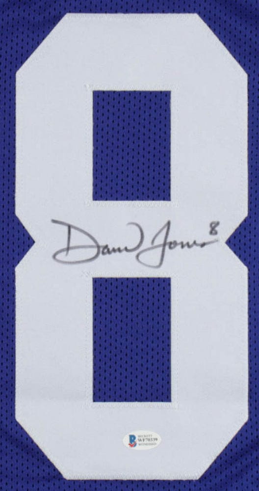 Dynasty Sports & Framing Autographed Football Jerseys Daniel Jones New York Giants Autographed Royal Blue Football Jersey - Beckett Authenticated