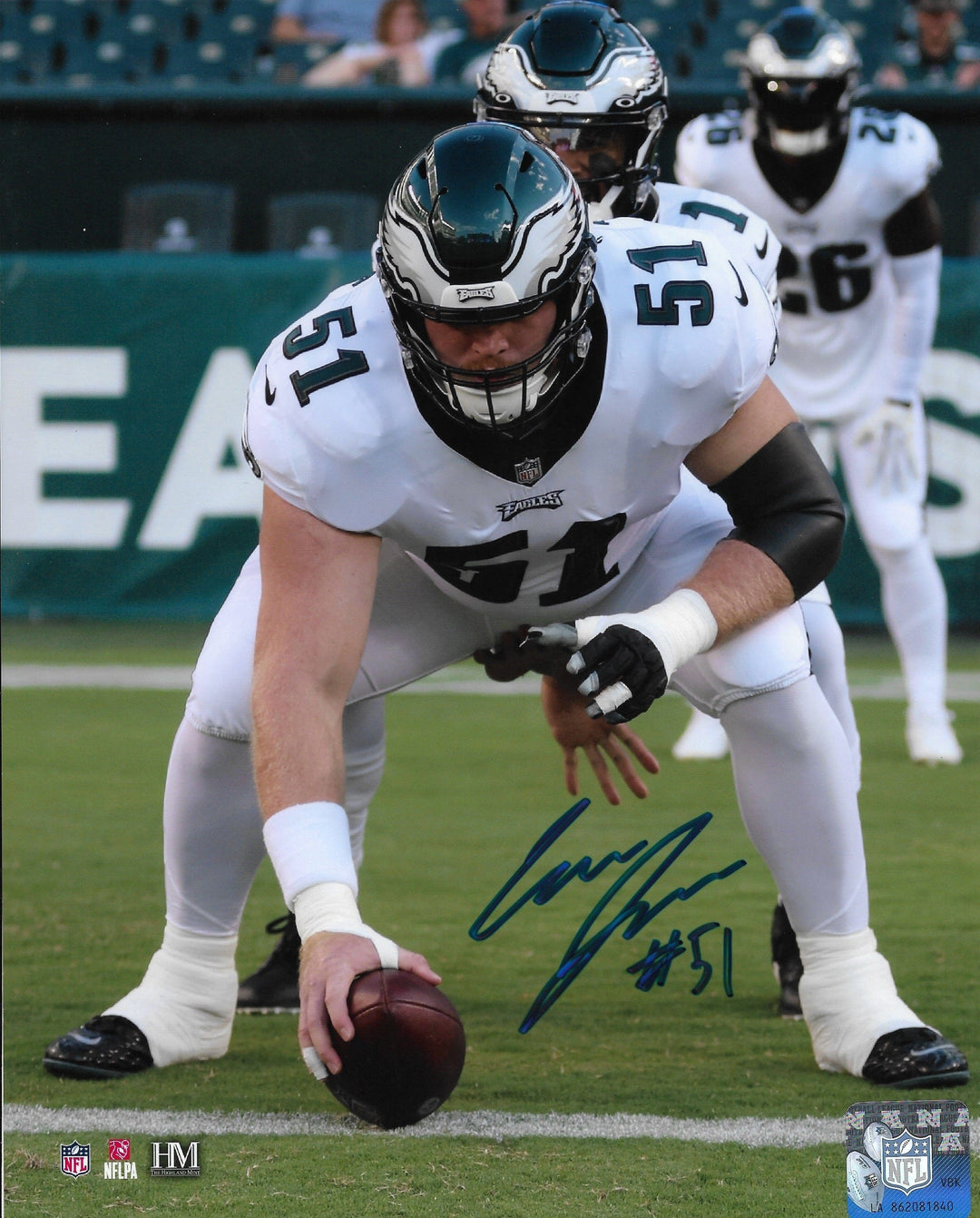 Dynasty Sports & Framing Autographed Football Photos Cam Jurgens in Action Philadelphia Eagles Autographed 8" x 10" Football Photo
