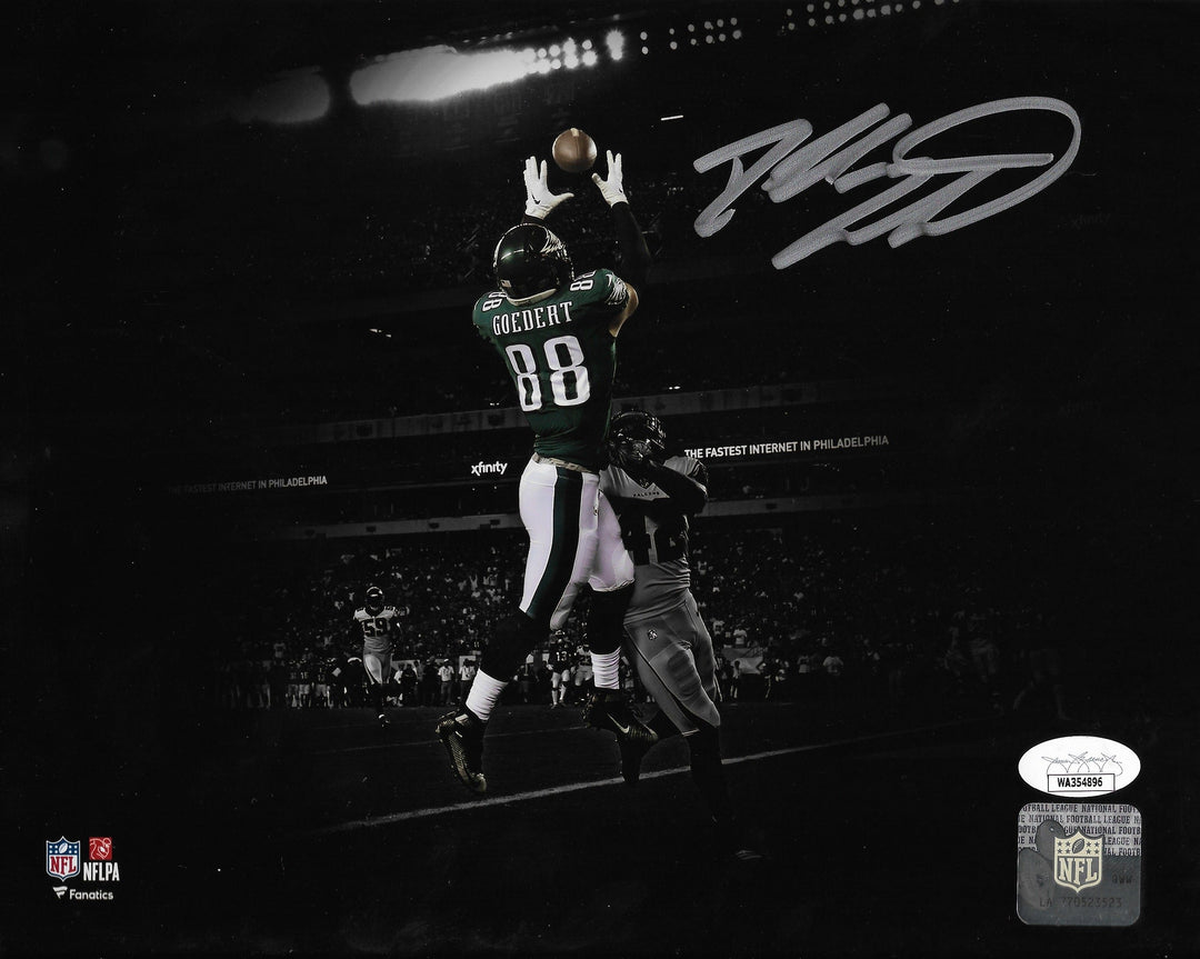 Dynasty Sports & Framing Autographed Football Photos Dallas Goedert Touchdown Philadelphia Eagles Autographed 8" x 10" Blackout Football Photo