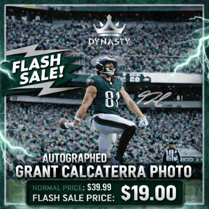 Dynasty Sports & Framing Autographed Football Photos Grant Calcaterra First Touchdown Philadelphia Eagles Autographed 8" x 10" Football Photo