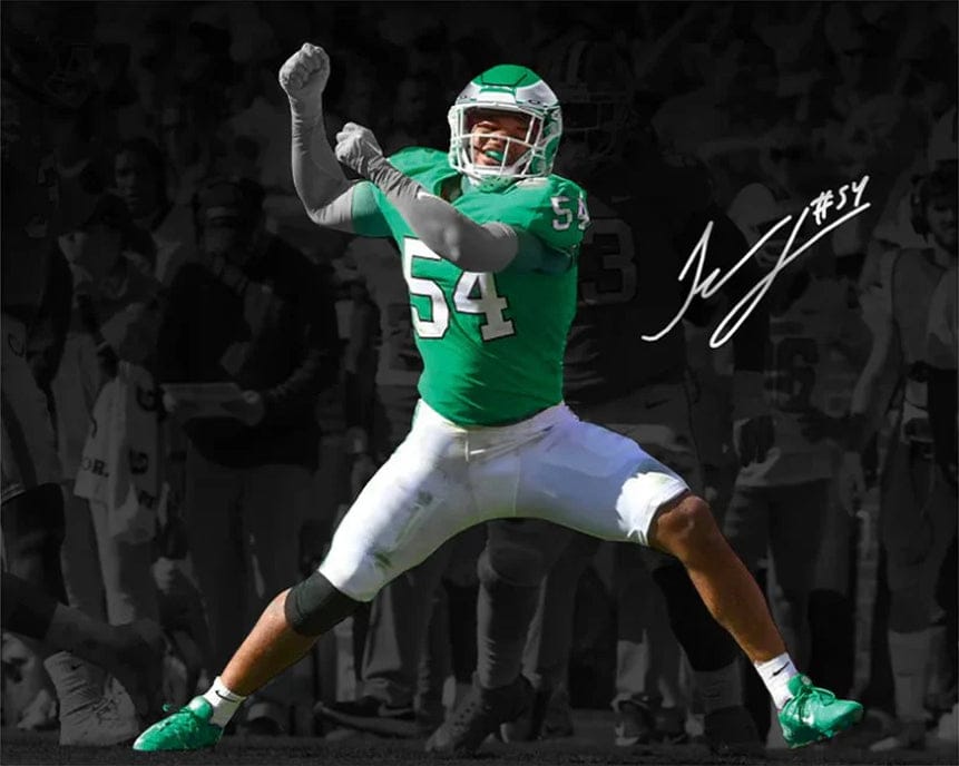 Dynasty Sports & Framing Autographed Football Photos Jeremiah Trotter, Jr. Blackout Philadelphia Eagles Autographed 11" x 14" Football Photo
