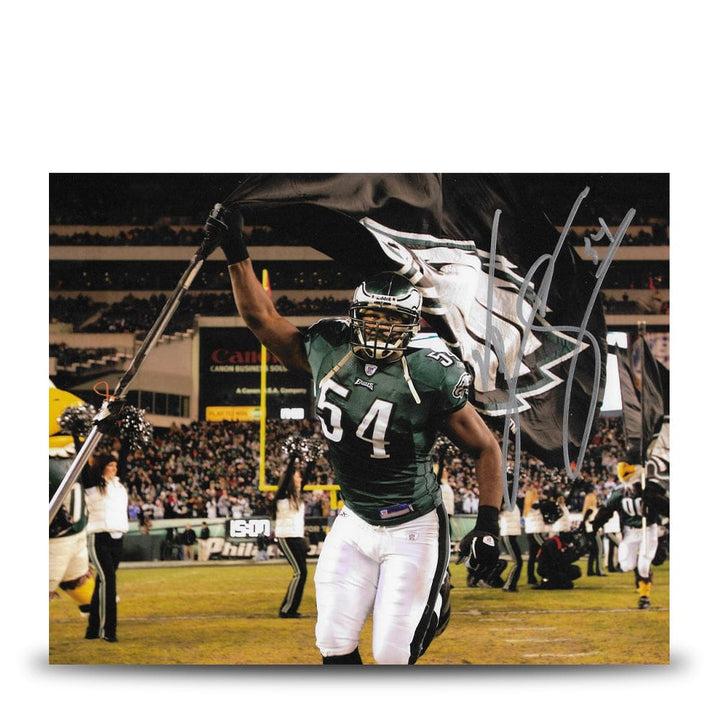 Dynasty Sports & Framing Autographed Football Photos Jeremiah Trotter, Sr. Flag Philadelphia Eagles Autographed 16" x 20" Football Photo