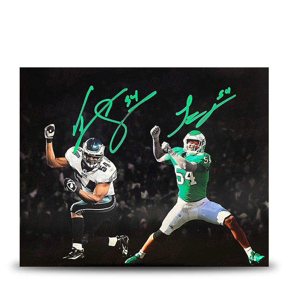 Dynasty Sports & Framing Autographed Football Photos Jeremiah Trotter, Sr. & Jr. Blackout Philadelphia Eagles Dual-Autographed 16" x 20" Football Photo