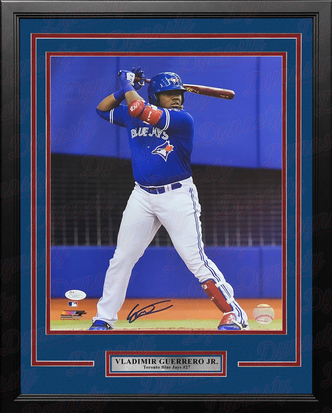Dynasty Sports & Framing Autographed Framed Baseball Photos 11x14 Framed Photo Vladimir Guerrero, Jr. At-Bat Toronto Blue Jays Autographed Framed Baseball Photo